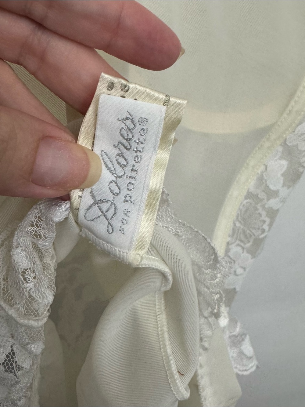 Vintage Union Made Dolores for Poirette Lace Bustier Bodysuit Ivory Lingerie 36 - Picture 5 of 7